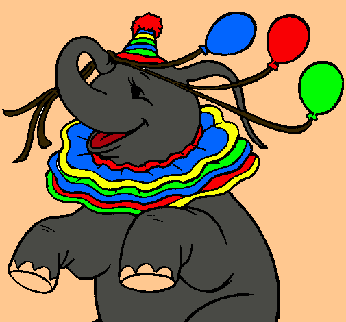 Elefante con 3 globos