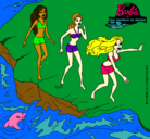 Dibujo Barbie y sus amigas en la playa pintado por mcarmen1998