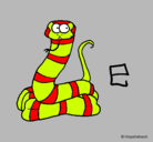 Dibujo Serpiente pintado por rojita