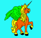 Dibujo Unicornio con alas pintado por kkkkkk