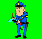 Dibujo Policía haciendo multas pintado por jgjgjgjgjgjj