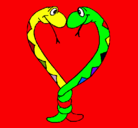 Dibujo Serpientes enamoradas pintado por rivka