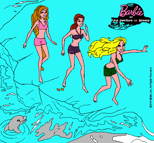 Barbie y sus amigas en la playa