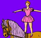 Dibujo Trapecista encima de caballo pintado por eskarlet