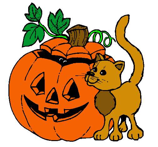 Calabaza y gato