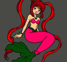 Dibujo Sirena con perlas pintado por mishelle