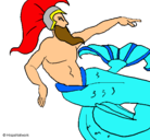 Dibujo Poseidón pintado por cascerdote