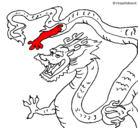 Dibujo Dragón chino pintado por galeta
