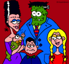 Dibujo Familia de monstruos pintado por 090909090909