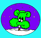 Dibujo Ardilla en bola de nieve pintado por dioskary