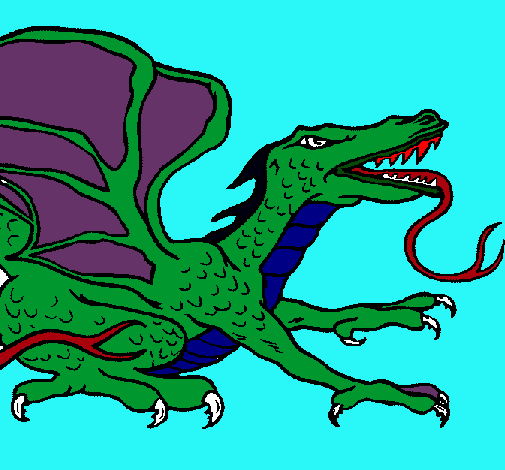 Dibujo Dragón réptil pintado por cheina7