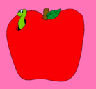 Dibujo Gusano en la fruta pintado por gusi
