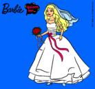 Dibujo Barbie vestida de novia pintado por mine8