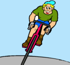 Dibujo Ciclista con gorra pintado por jeae