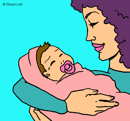 Dibujo Madre con su bebe II pintado por lurdes22