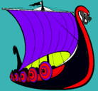 Dibujo Barco vikingo pintado por edipintor