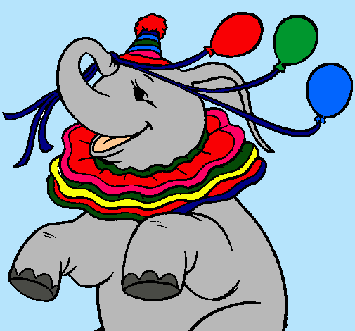 Elefante con 3 globos