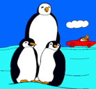 Dibujo Familia pingüino pintado por tabata