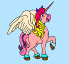 Dibujo Unicornio con alas pintado por marisantis