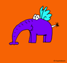 Dibujo Elefante con alas pintado por gerardx