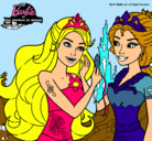 Dibujo Barbie se despiede de la reina sirena pintado por mfsa