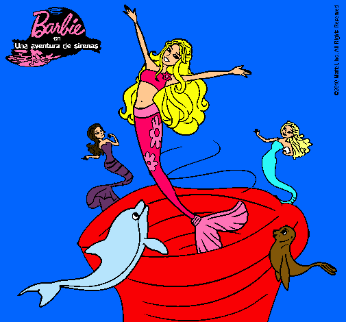 Barbie sirena contenta