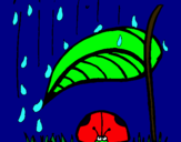 Dibujo Mariquita protegida de la lluvia pintado por xula