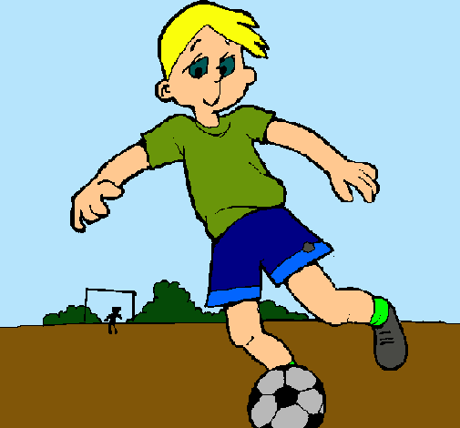 Dibujo Jugar a fútbol pintado por marisantis