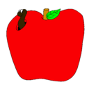 Dibujo Gusano en la fruta pintado por lepe