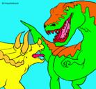 Dibujo Lucha de dinosaurios pintado por GOKUSSJ8