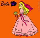 Dibujo Barbie vestida de novia pintado por glorianna456