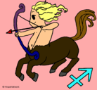Dibujo Sagitario pintado por caballo 