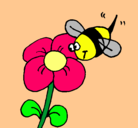 Dibujo Abeja y flor pintado por abiitziitha