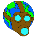 Dibujo Tierra con máscara de gas pintado por stanley