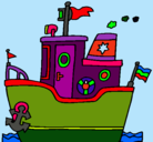 Dibujo Barco con ancla pintado por chiquitito
