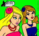 Dibujo Barbie y su amiga pintado por Rubia 