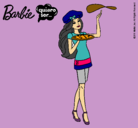 Dibujo Barbie cocinera pintado por camarera