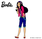 Dibujo Barbie con look casual pintado por MerceLopez