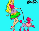 Dibujo Barbie paseando a su mascota pintado por adhy01