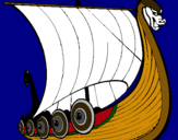 Dibujo Barco vikingo pintado por realmadrid