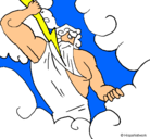 Dibujo Dios Zeus pintado por burrito