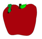 Dibujo Gusano en la fruta pintado por gaspar