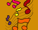 Dibujo Notas en la escala musical pintado por chaxiraxi