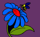 Dibujo Margarita con abeja pintado por lurdes22
