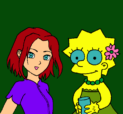 Dibujo Sakura y Lisa pintado por lurdes22