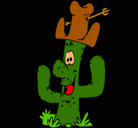 Dibujo Cactus con sombrero pintado por fransis