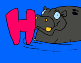 Dibujo Hipopótamo pintado por HIPOPOTAMO