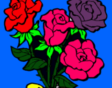 Dibujo Ramo de rosas pintado por chukis