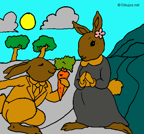 Dibujo Conejos pintado por lurdes22