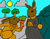 Dibujo Conejos pintado por lurdes22